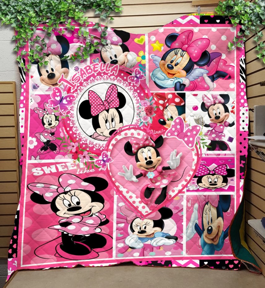 Personalized Minnie Mouse Fleece Blanket Minnie Mickey Mouse Fan Gifts Custom Blanket With Name